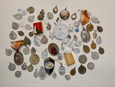 LOT 62 MÉDAILLES ANCIENNES SAINTE VIERGE PAPE RELIQUAIRE  CHRIST LOURDES