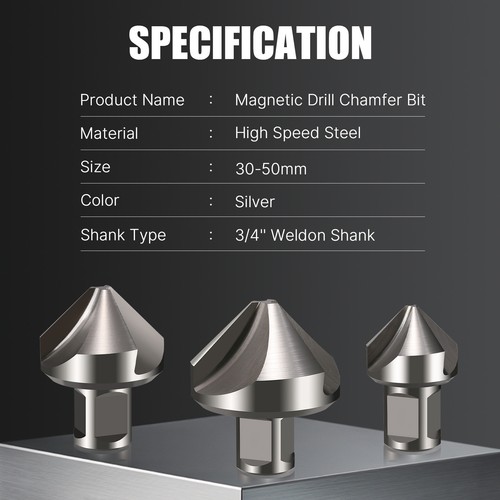 1pc HSS M35 Countersink Drill Counter Sink Chamfer 90 Degree 3 Flute 3/4" Shank - Picture 3 of 11