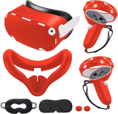 Compatible with Oculus Quest 2 Accessories, Silicone Face Cover, VR Shell Cover,