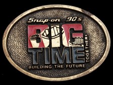 MG21134 VINTAGE 1990s  SNAP-ON  90S BIG TIME SOLID BRASS TOOLS BELT BUCKLE