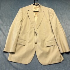 Brooks Brothers 346 Men's Suit Jacket Blazer Size 44R Beige Two Button Cotton