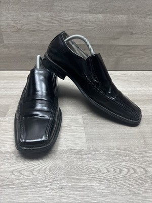 Stacy Adams Black Leather Loafers Slip On Men