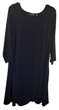 Nina Leonard Black Goth Shift Dress Size 2X NWT