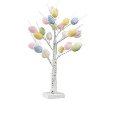 Easter Light Up Tree Pre Lit LED Birch Twig with 24 Egg Decorations