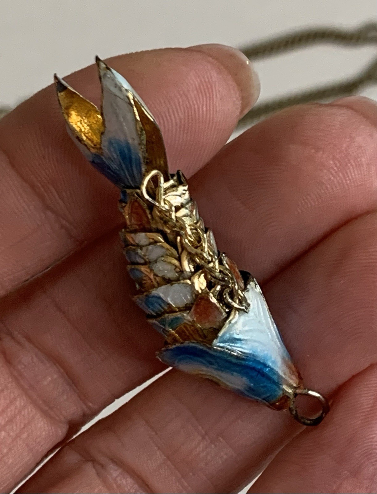 2 Vtg Multicolor Enamel Moveadle Articulated Koi … - image 4