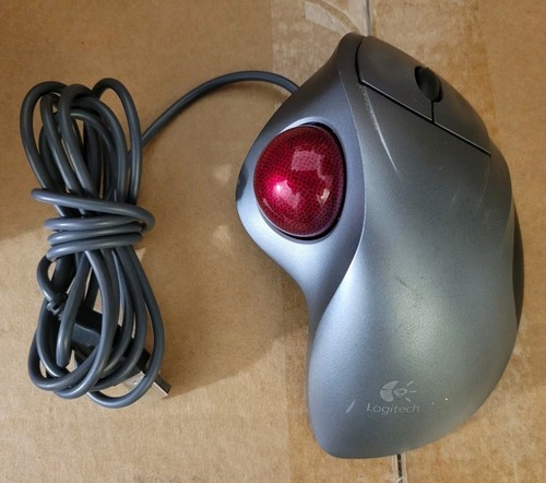 Logitech T-BB18 Trackman Wheel Trackball Mouse USB Wired - Tested
