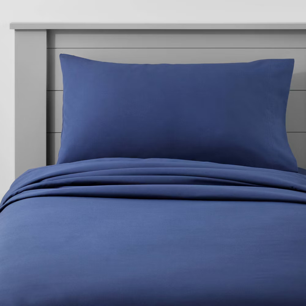 Full Solid Cotton Kids Sheet Set Navy - Pillowfort 4-Piece Full Size 3090₽
