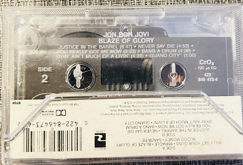 BLAZE OF GLORY/YOUNG GUNS 2 Movie Cassette Tape JON BON JOVI Soundtrack VTG - Foto 2 di 2
