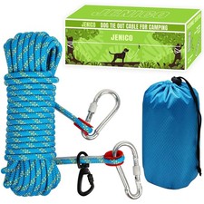 Dog Tie Out Cable for Camping - 50ft/70ft/100ft Portable Reflective Overhead ...