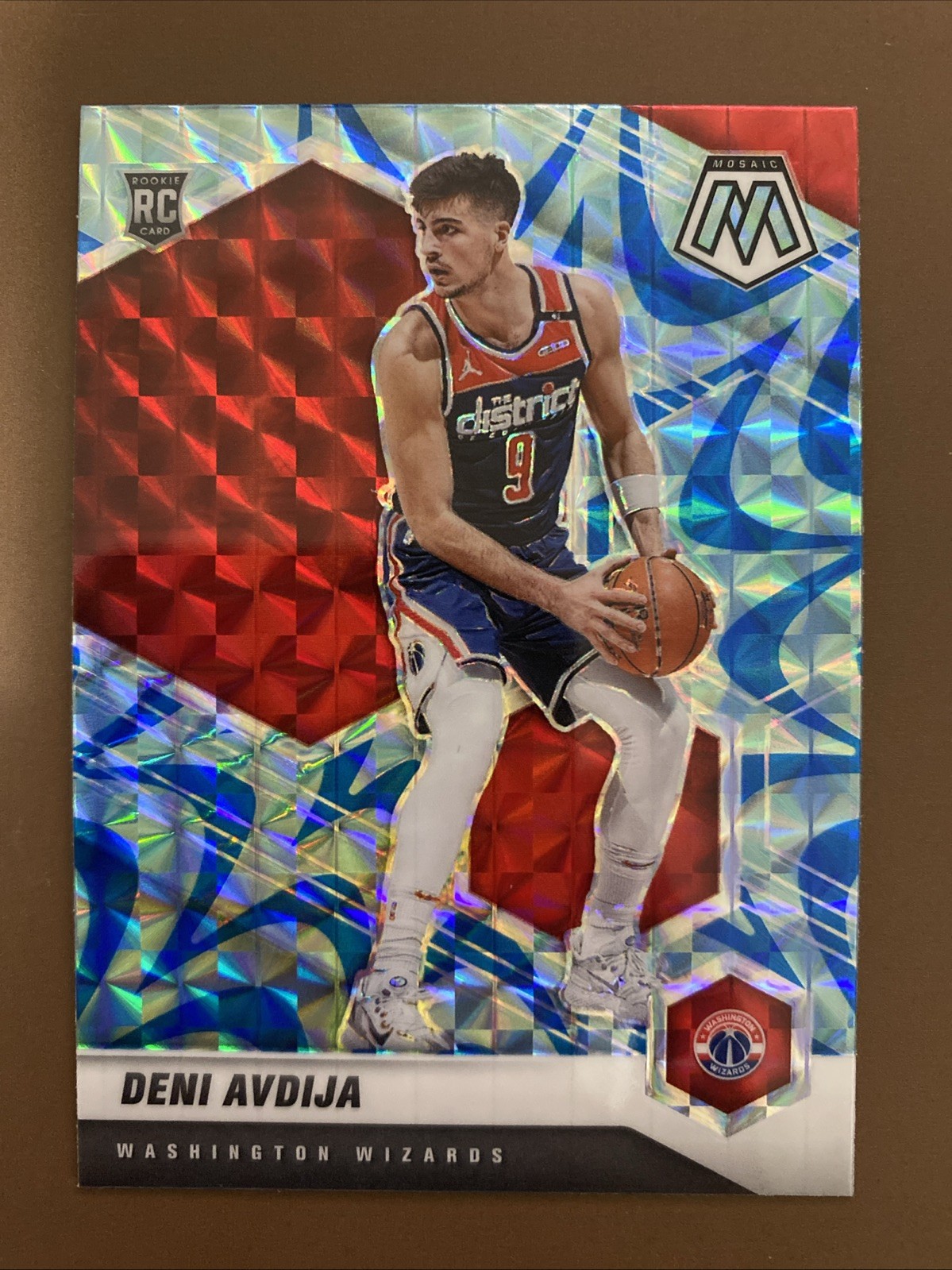 2020-21 Panini Mosaic - Rookie Deni Avdija #217 Reactive Blue Prizm (RC) Mint