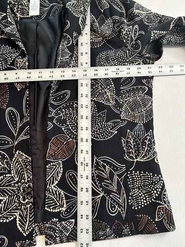 Draper’s and Damon‘s Open Front Jacket Black Multicolor Lined Sz 8 Embroidered - Bild 10 von 12