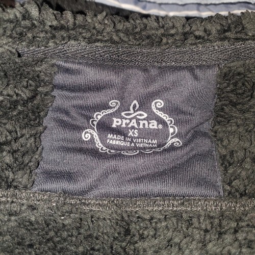 PRANA Size XS Grace Jacket Black Charcoal Gray Sherpa Fleece Asymmetrical Zip - Picture 6 of 10