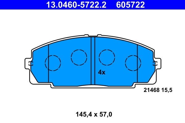 ATE Bremsbelagsatz, Scheibenbremse 13.0460-5722.2 FüR Toyota-image