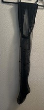 Vintage Fancy Black Floral Panty Hose, Size small.