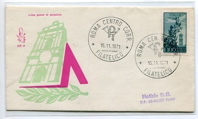 Italy FDC Venetia 1971 Capitoglio Lire 100 travelled to Italy 982