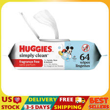 Simply Clean Unscented Baby Diaper Wipes, 1 Flip-Top Pack 64 Wipes Total , Pack