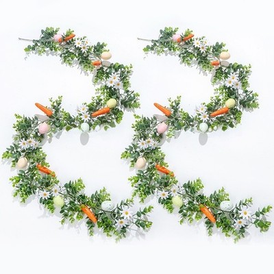 Ostern Wanddeko Künstliche Weingirlande mit Karotteneiern für Zuhause Display