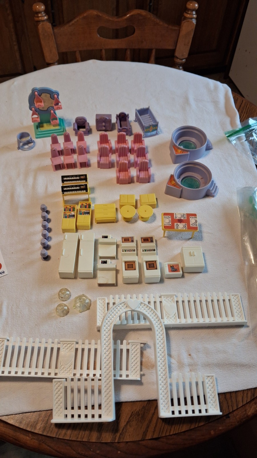 Vintage 1990s Doll House Furniture, Baby Room, Dining, Kitch