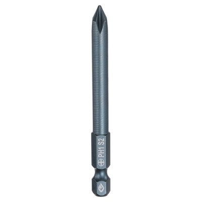 PH1 Phillips Screwdriver Bit 1/4'' Shank 3'' Long 0.24'' Rod Magnetic S2 Steel