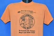 vintage 80s SCHILTZ KZZP HALLOWEEN 10K RUN RUN SNEAKERS ORANGE t-shirt MEDIUM M