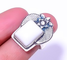 White Coral 925 Sterling Silver Artisan Handmade Ring Size Adjustable R9 