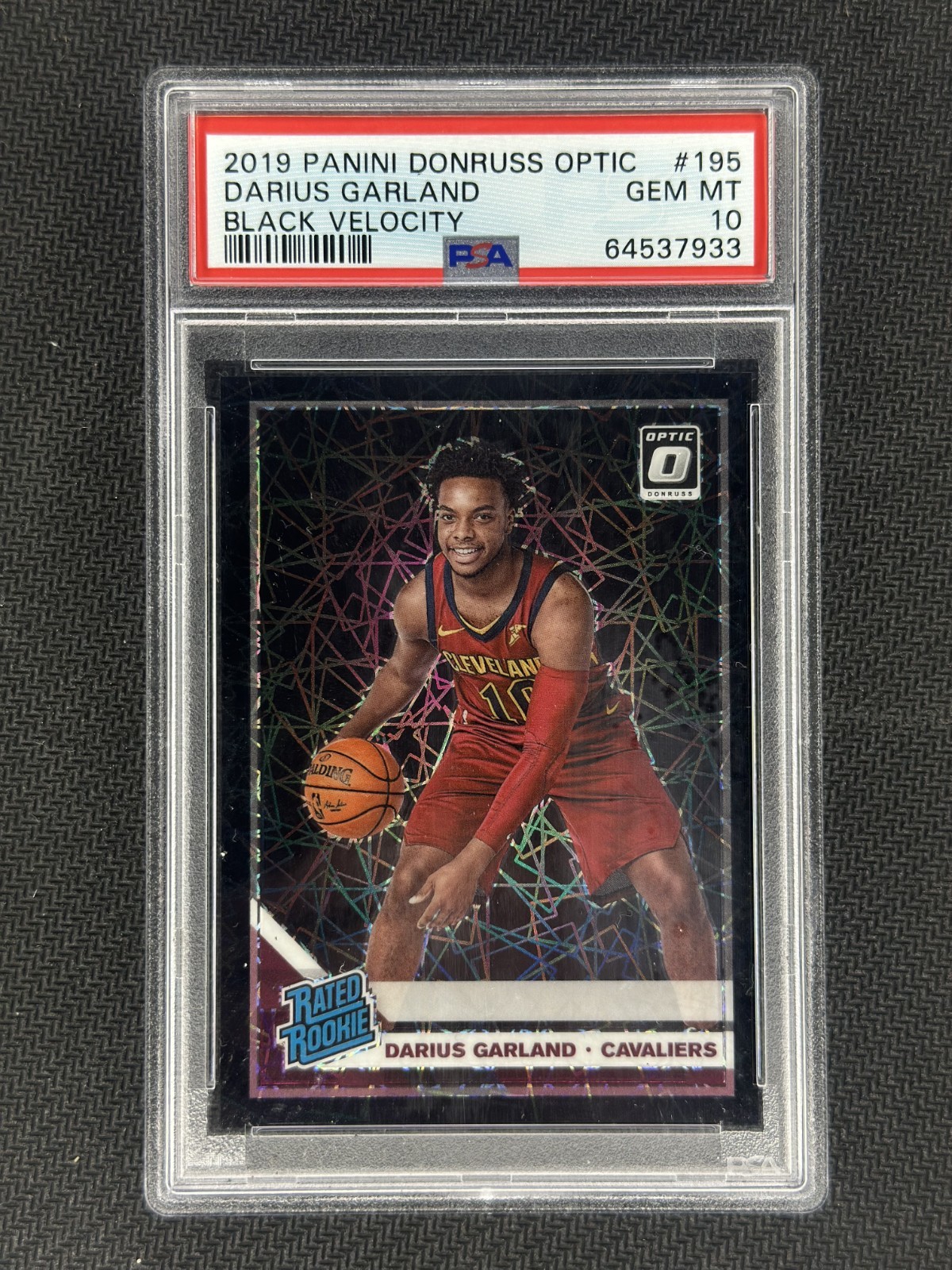 DARIUS GARLAND 2019-20 Panini Donruss Optic 195 Black Velocity Rookie /39 PSA 10