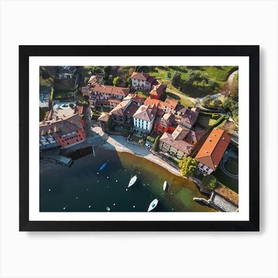 Luftaufnahme Lago Di Como, Italien, gerahmt Wandbild Poster Leinwanddruck Bild