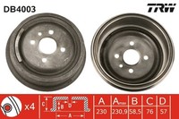 2X TRW Bremstrommel DB4003 FüR Opel Rekord Kadett Caravan T85 Manta CC Ascona GT