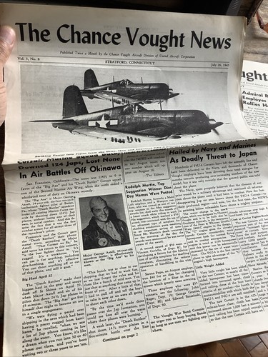 8 WWII vintage newspapers the Chance Vought news United aircraft Corsairs - Picture 8 of 16