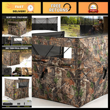 Lightweight Portable 3 4 Panel See-Through Hunting Blind - Easy-Setup Camouflage