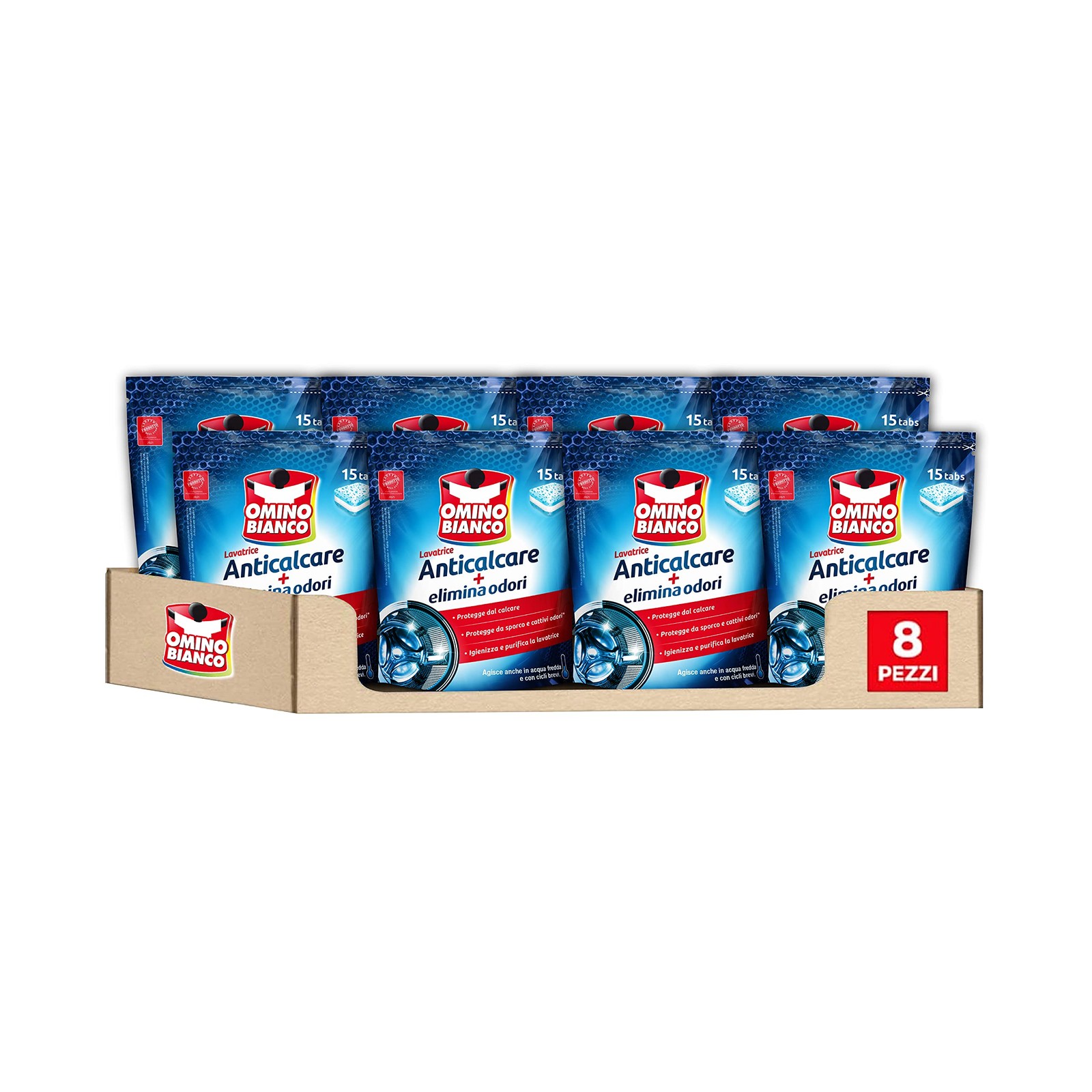 Omino Bianco Anticalcare + Elimina Odori 15 Tabs - Shop Online