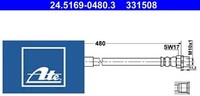 ATE 24.5169-0480.3 Bremsschlauch Vorderachse Vorne FüR BMW