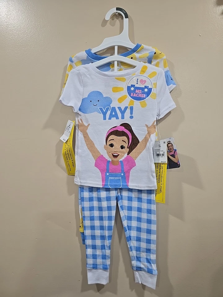 MISS RACHEL Ms. Rachel Toddler Girls' 4pc Snug Fit Cotton Pajama Set - Size 18M NEW W TAGS