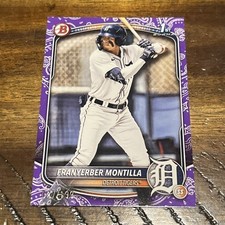 Franyerber Montilla 2025 Bowman 1st Purple Pattern Border Paper Prospect RC /199