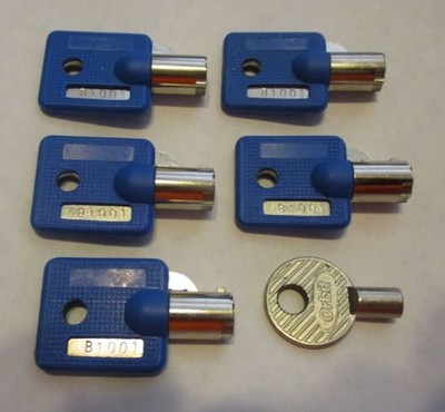 Group of 5 , Tubular or Barrel Lock Keys , All 5 are the Same No. B1001