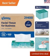 Professional Facial Tissue, Bulk 21400, 2-Ply, White, Flat Boxed Format, Desi...