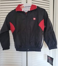 Boy's Lined Jacket, size S 8 , Red/Black Full Zipper, Wilson Windbreaker