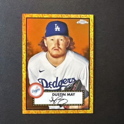 2021 Topps Chrome Platinum Anniversary-Dustin May Orange Yellow Refractor /25