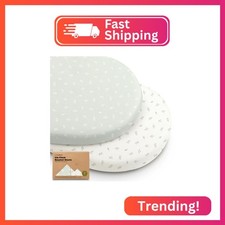 2-Pack Baby Bassinet Sheets Girl, Boy - 33x17 Viscose Derived from Bamboo Bedsid