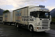 Truck photo  Scania R500 drawbar trailer Switzerland white GUYAN SCHIERS V  #j8c