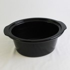 Unmarked Black Oval Ceramic Slow Cooker Insert 12.5"