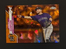 2020 Topps Chrome Sapphire #466 Garrett Hampson Orange 10/25 Rockies