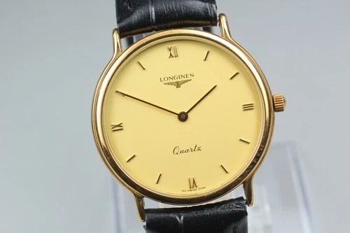 USA Ship Tax-in *N MINT* LONGINES L150.4 150 Gold Roman Dial 33mm Mens Qz Watch