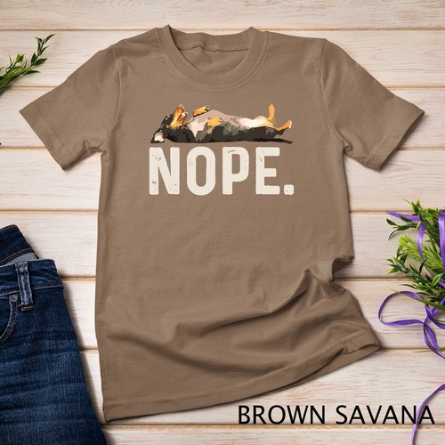Nope Lazy Dachshund T-Shirt Unisex T-shirt - Picture 2 of 15