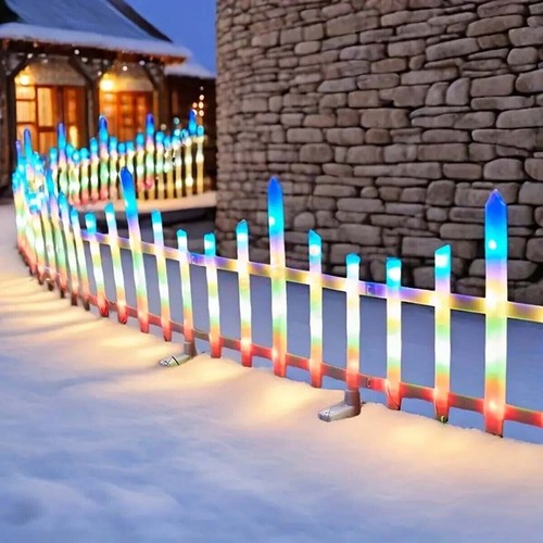 2025 ALL-NEW Solar Powered Garden Fence Lights Outdoor Picket Border Xmas Lamp - Picture 16 of 29