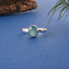 Aqua Chalcedony ,Blue Chalcedony Ring, Blue Gemstone ,925Sterling Silver Ring