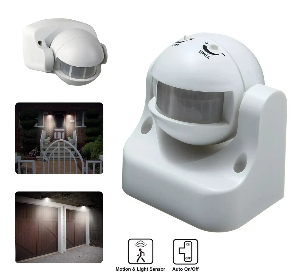 Sensore Di Movimento Ad Infrarossi PIR Angolo D'azione Di 180° Crepuscolare - - Immagine 4 di 4