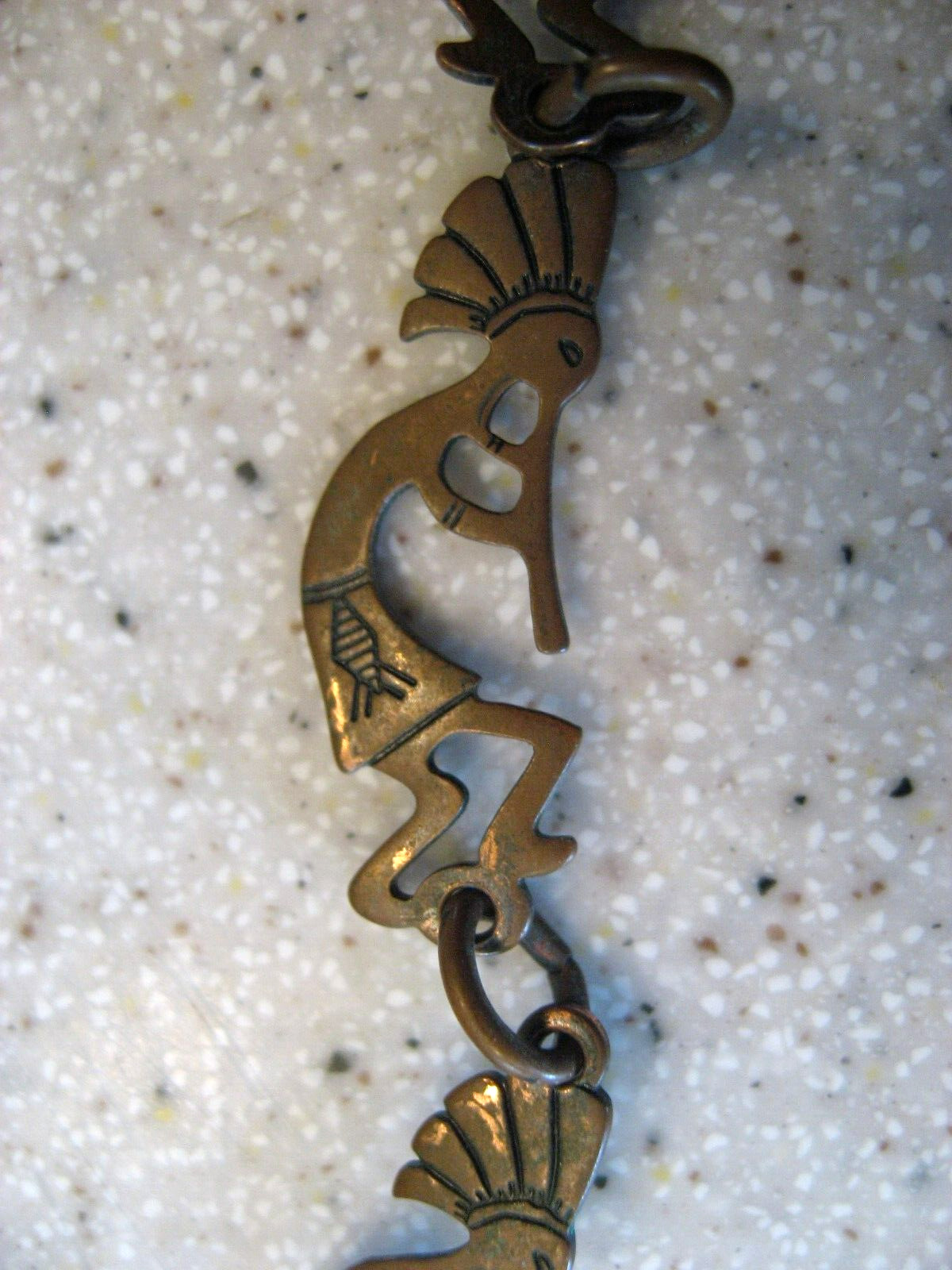 Vintage Solid Copper Kachina Dancer Bracelet Sout… - image 2