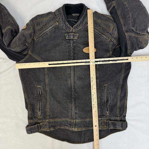 Cortech Men's Black Denim DSX Motorcycle Jacket w/ Pads, Size LG / 44 - Picture 20 of 23