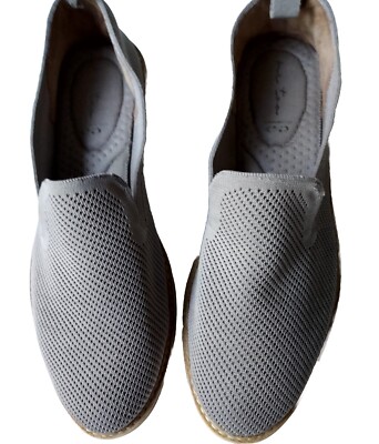 Womens Me Too Adrian Knit Slip-On Loafers Gray Sz 7.5M